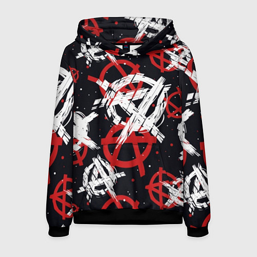 Мужская толстовка Анархия - паттерн / 3D-Черный – фото 1