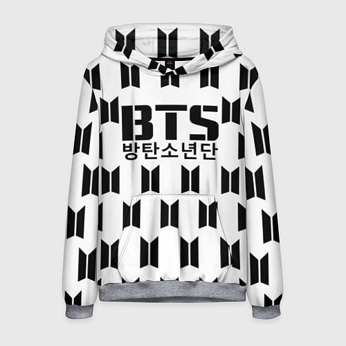 Мужская толстовка BTS: White Pattern / 3D-Меланж – фото 1