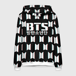 Толстовка-худи мужская BTS: Black Pattern, цвет: 3D-белый