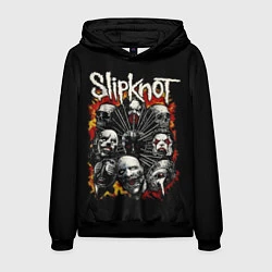 Толстовка-худи мужская Slipknot: Faces, цвет: 3D-черный