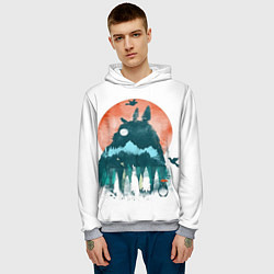Толстовка-худи мужская Лесной Тоторо, цвет: 3D-меланж — фото 2