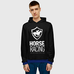 Толстовка-худи мужская Horse racing, цвет: 3D-синий — фото 2
