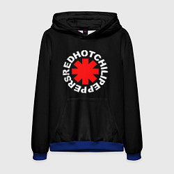 Толстовка-худи мужская Red Hot chili peppers logo on black, цвет: 3D-синий