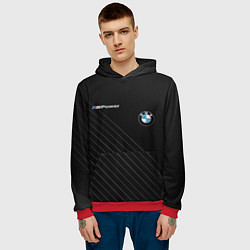 Толстовка-худи мужская BMW, цвет: 3D-красный — фото 2