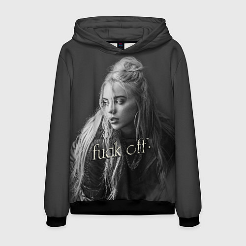 Мужская толстовка Billie Eilish fak off / 3D-Черный – фото 1