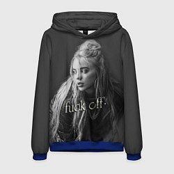 Толстовка-худи мужская Billie Eilish fak off, цвет: 3D-синий