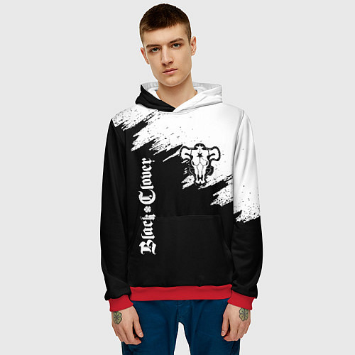 Мужская толстовка ЧЁРНЫЙ КЛЕВЕР / 3D-Красный – фото 3