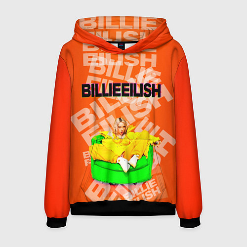 Мужская толстовка Billie Eilish: Orange Mood / 3D-Черный – фото 1