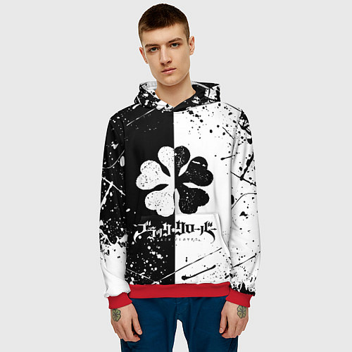 Мужская толстовка ЧЁРНЫЙ КЛЕВЕР / 3D-Красный – фото 3