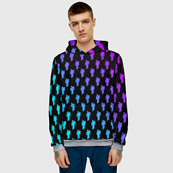 Толстовка-худи мужская Billie Eilish: Neon Pattern, цвет: 3D-меланж — фото 2