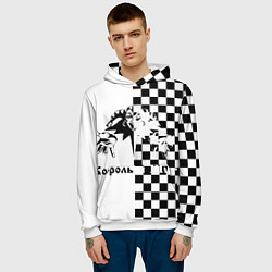 Толстовка-худи мужская Король и Шут, цвет: 3D-белый — фото 2