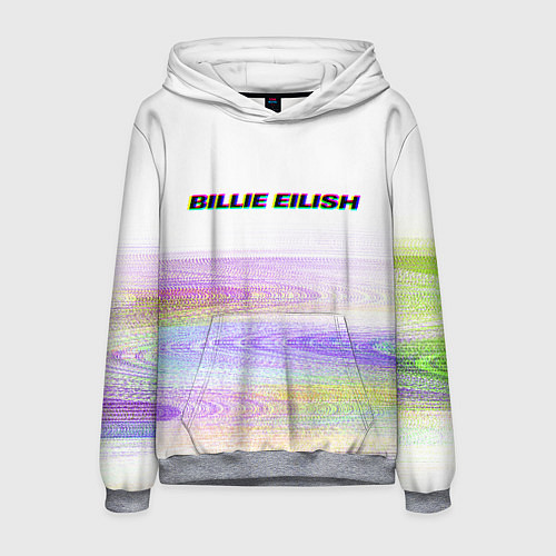 Мужская толстовка BILLIE EILISH: White Glitch / 3D-Меланж – фото 1