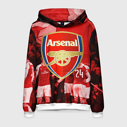 Толстовка-худи мужская Arsenal, цвет: 3D-белый