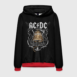 Толстовка-худи мужская ACDC - hells bells, цвет: 3D-красный