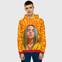 Толстовка-худи мужская Billie Eilish, цвет: 3D-красный — фото 2