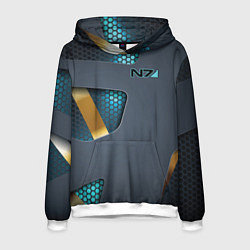 Толстовка-худи мужская Mass Effect N7, цвет: 3D-белый