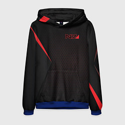 Толстовка-худи мужская Mass Effect N7, цвет: 3D-синий