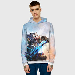 Толстовка-худи мужская Warrior Zoomorph, цвет: 3D-белый — фото 2