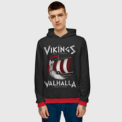 Толстовка-худи мужская Vikings Valhalla, цвет: 3D-красный — фото 2