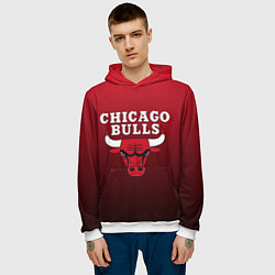 Толстовка-худи мужская CHICAGO BULLS, цвет: 3D-белый — фото 2