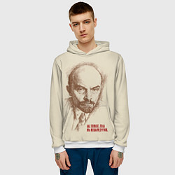 Толстовка-худи мужская Ленин, цвет: 3D-белый — фото 2