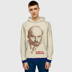 Толстовка-худи мужская Ленин, цвет: 3D-синий — фото 2