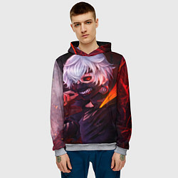 Толстовка-худи мужская Токийский Гуль, цвет: 3D-меланж — фото 2