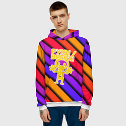 Толстовка-худи мужская Руки Вверх, цвет: 3D-белый — фото 2