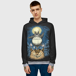 Толстовка-худи мужская My Neighbor Totoro, цвет: 3D-меланж — фото 2