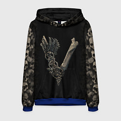 Толстовка-худи мужская Vikings bones logo, цвет: 3D-синий