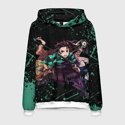 Толстовка-худи мужская KIMETSU NO YAIBA, цвет: 3D-белый