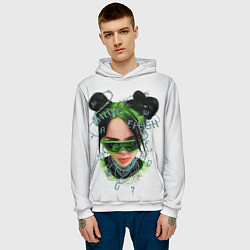 Толстовка-худи мужская BILLIE EILISH, цвет: 3D-белый — фото 2