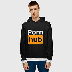 Толстовка-худи мужская PORNHUB, цвет: 3D-белый — фото 2