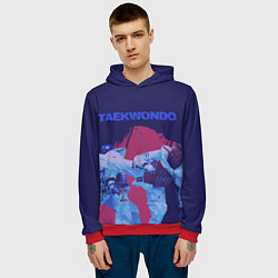 Толстовка-худи мужская Taekwondo, цвет: 3D-красный — фото 2