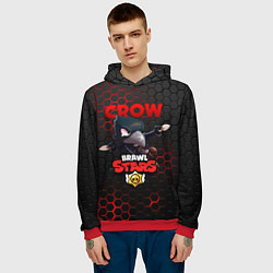 Толстовка-худи мужская BRAWL STARS CROW, цвет: 3D-красный — фото 2