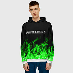 Толстовка-худи мужская MINECRAFT FIRE, цвет: 3D-белый — фото 2