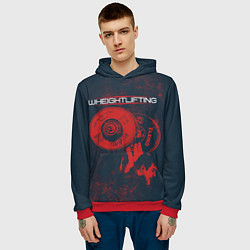 Толстовка-худи мужская Тяжелая атлетика, цвет: 3D-красный — фото 2