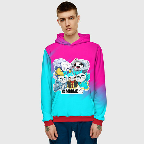 Мужская толстовка UNDERTALE / 3D-Красный – фото 3