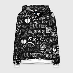Толстовка-худи мужская LIL PEEP LOGOBOMBING, цвет: 3D-белый