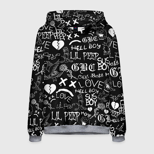 Мужская толстовка LIL PEEP LOGOBOMBING / 3D-Меланж – фото 1