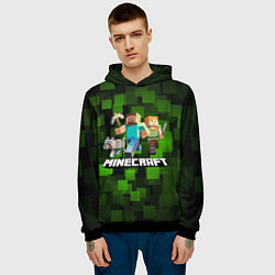Толстовка-худи мужская Minecraft Майнкрафт, цвет: 3D-черный — фото 2