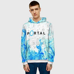 Толстовка-худи мужская PORTAL, цвет: 3D-белый — фото 2
