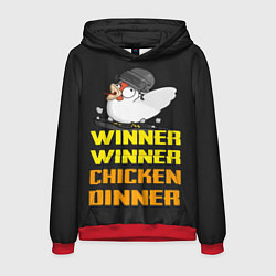 Толстовка-худи мужская Winner Chicken Dinner, цвет: 3D-красный