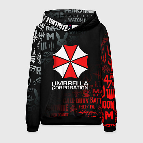 Мужская толстовка RESIDENT EVIL UMBRELLA CORP / 3D-Черный – фото 1