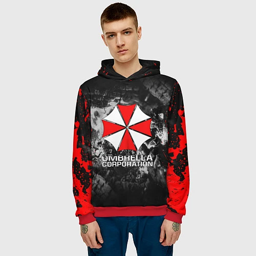 Мужская толстовка UMBRELLA CORP / 3D-Красный – фото 3