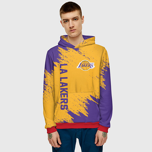 Мужская толстовка LA LAKERS / 3D-Красный – фото 3