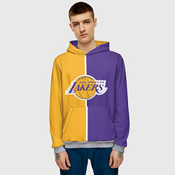 Толстовка-худи мужская LA LAKERS, цвет: 3D-меланж — фото 2