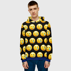 Толстовка-худи мужская New Emoji, цвет: 3D-синий — фото 2