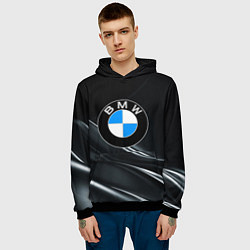Толстовка-худи мужская BMW, цвет: 3D-черный — фото 2