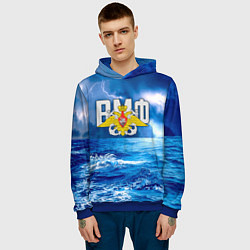 Толстовка-худи мужская ВМФ, цвет: 3D-синий — фото 2